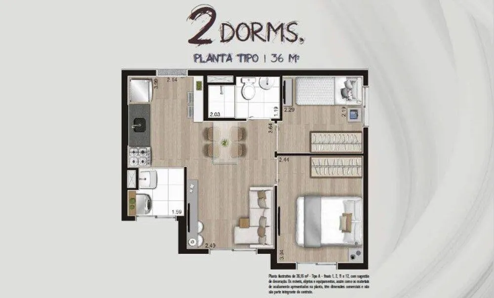 Apartamento, 2 quartos, 36 m² - Foto 11