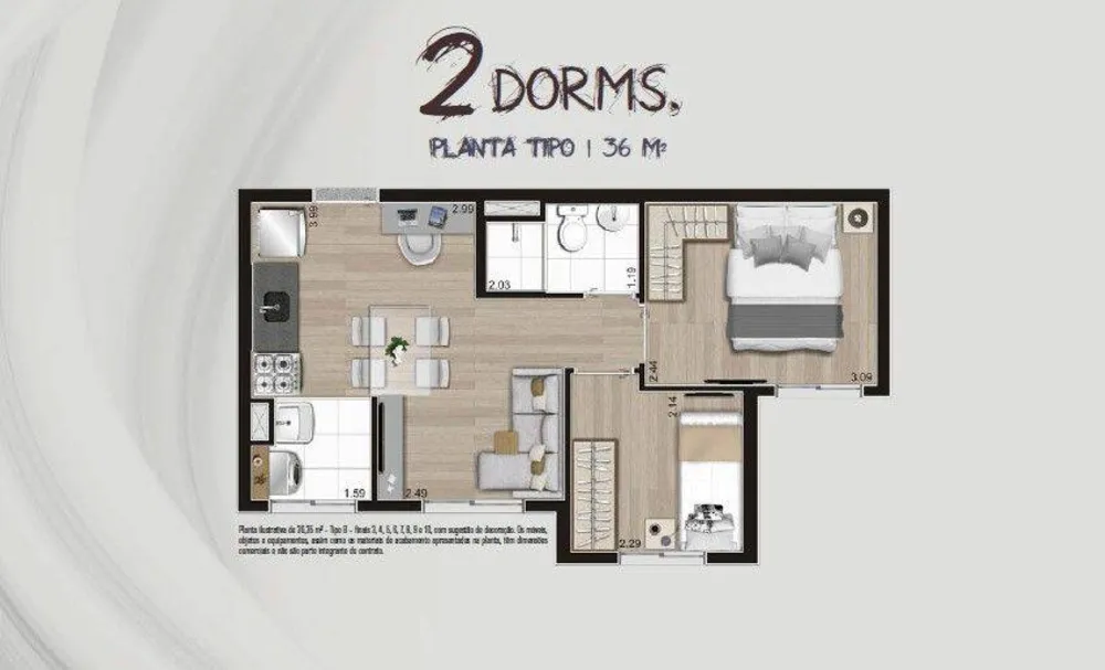 Apartamento, 2 quartos, 36 m² - Foto 12