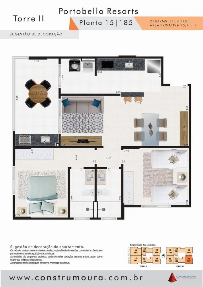 Apartamento, 2 quartos, 75 m² - Foto 2
