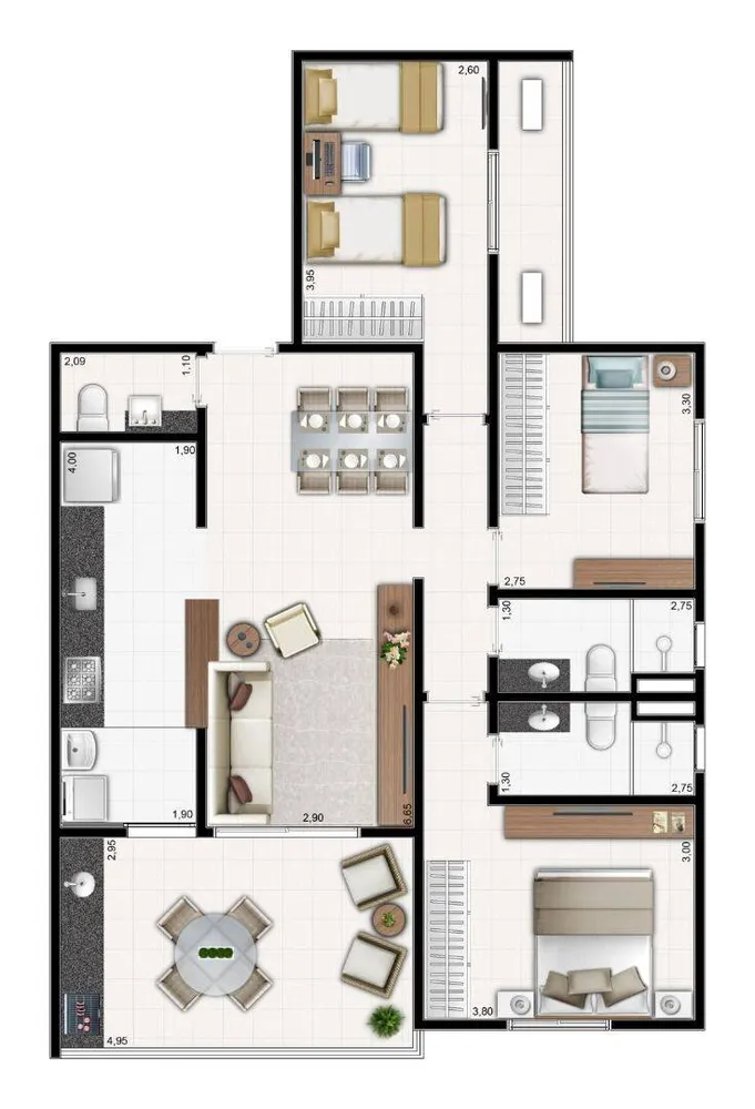 Apartamento, 3 quartos, 105 m² - Foto 2
