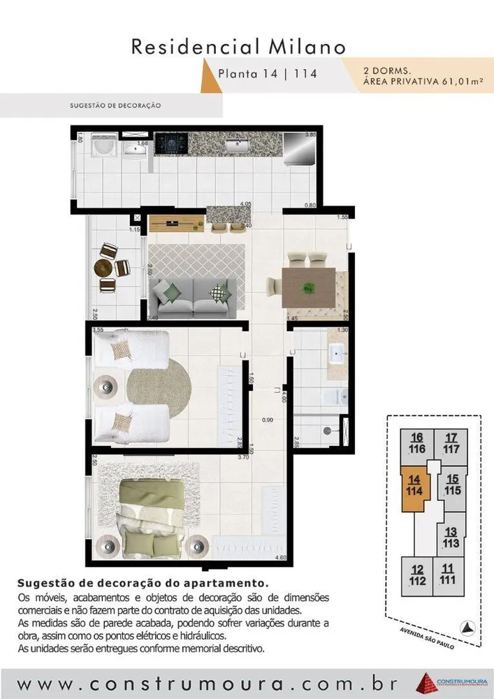 Apartamento, 2 quartos, 61 m² - Foto 5
