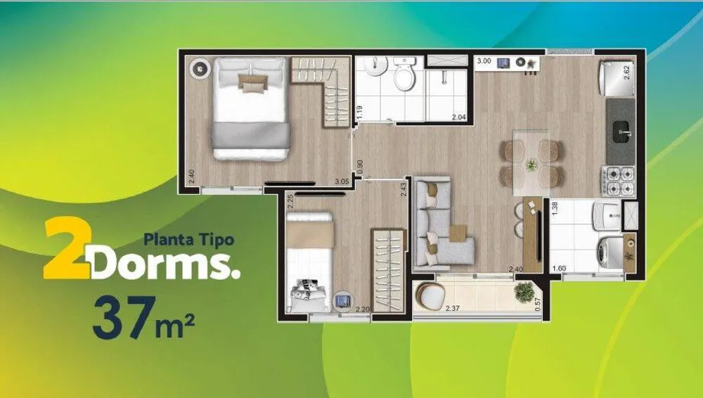 Apartamento, 2 quartos, 37 m² - Foto 16