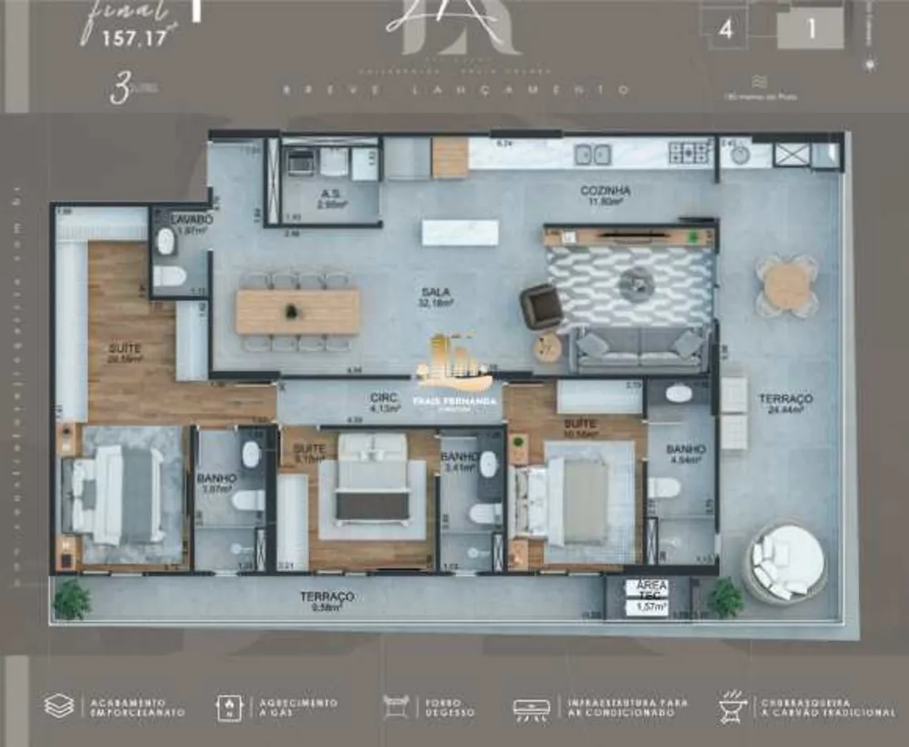 Apartamento, 3 quartos, 182 m² - Foto 6