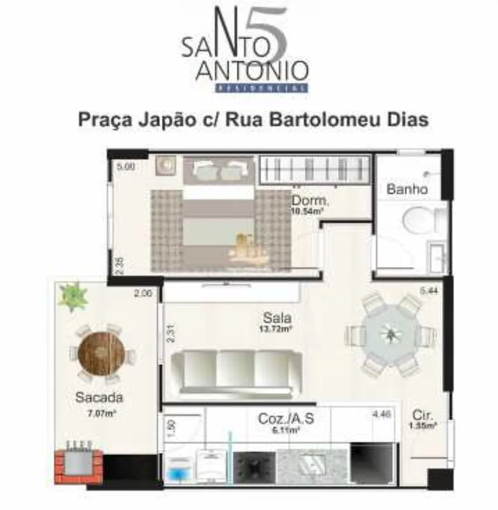Apartamento, 1 quarto, 51 m² - Foto 7