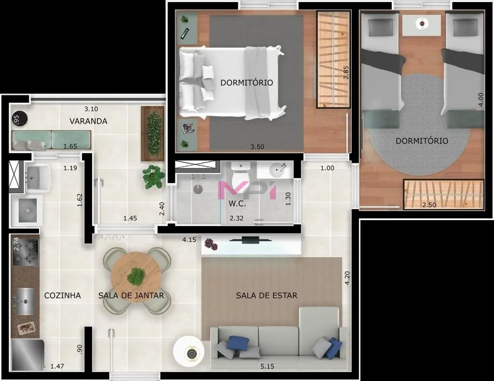 Apartamento, 2 quartos, 56 m² - Foto 7