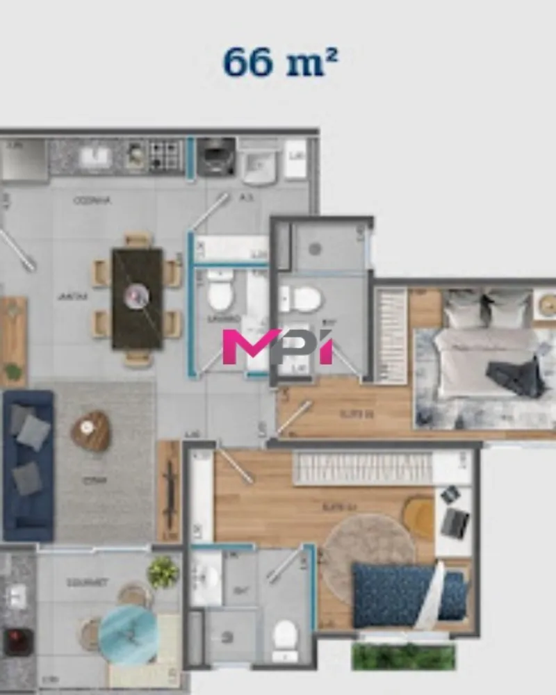 Apartamento, 2 quartos, 66 m² - Foto 6