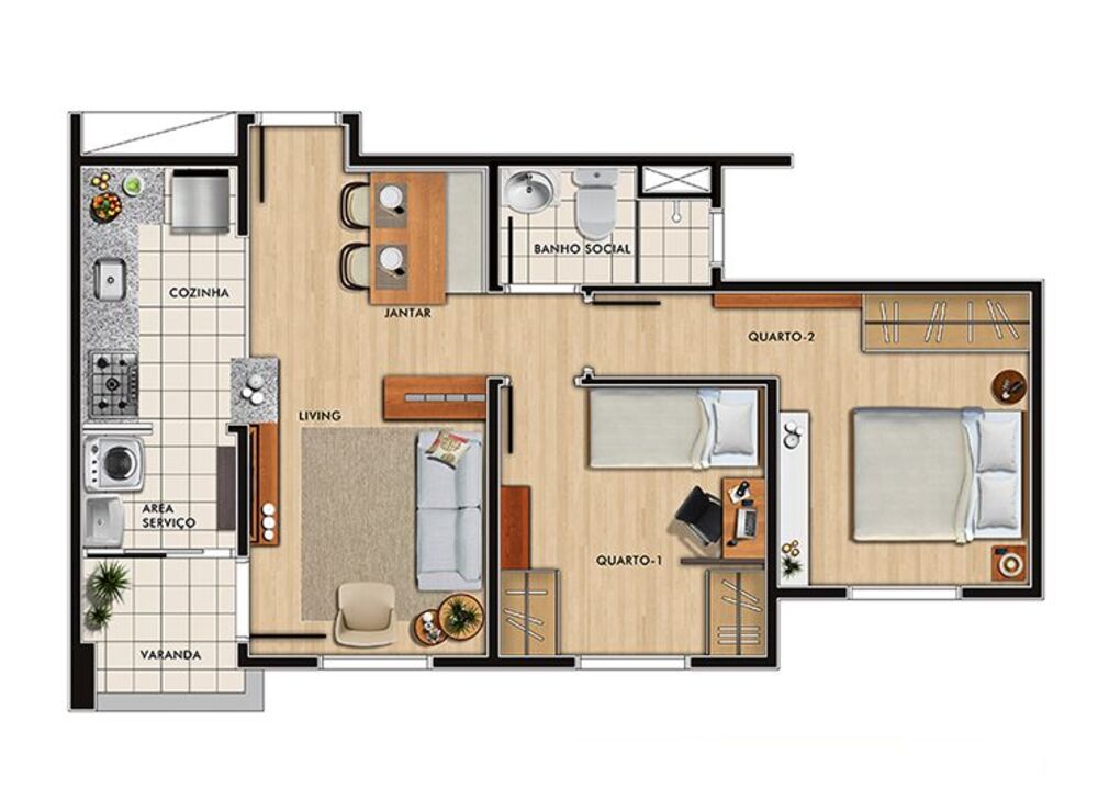 Apartamento, 2 quartos, 70 m² - Foto 3
