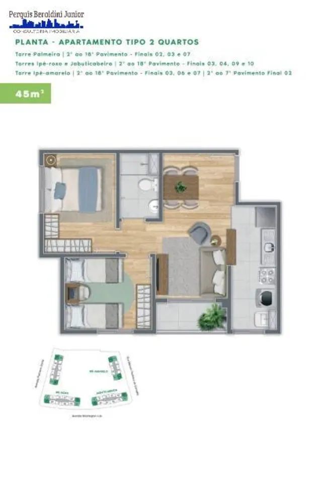 Apartamento, 2 quartos, 45 m² - Foto 9