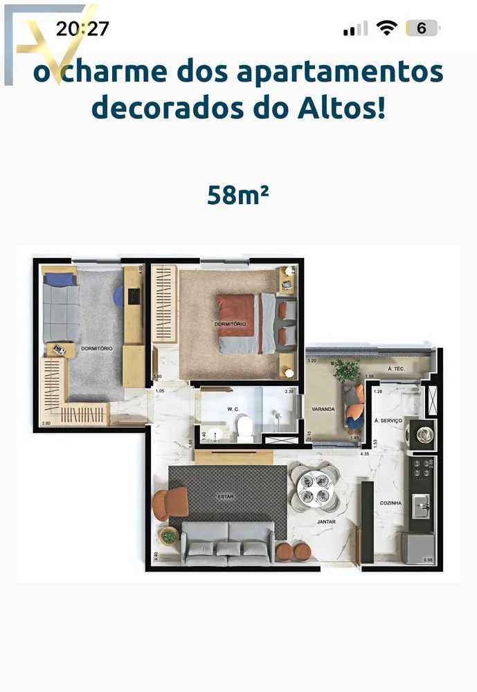 Apartamento, 2 quartos, 58 m² - Foto 3