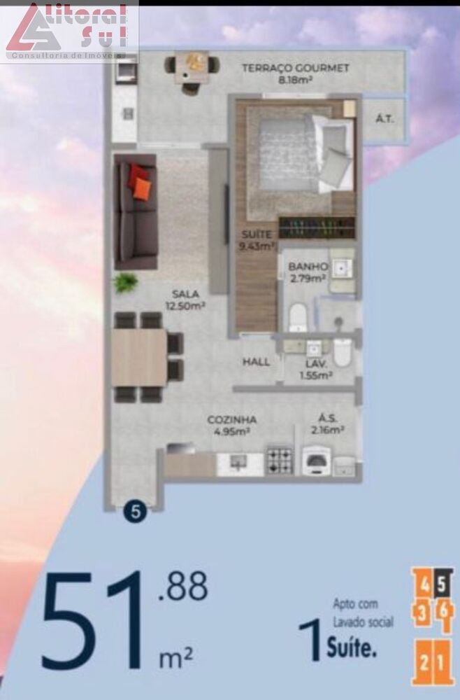 Apartamento, 1 quarto, 51 m² - Foto 9