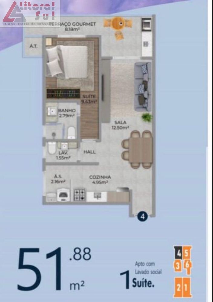 Apartamento, 1 quarto, 51 m² - Foto 6