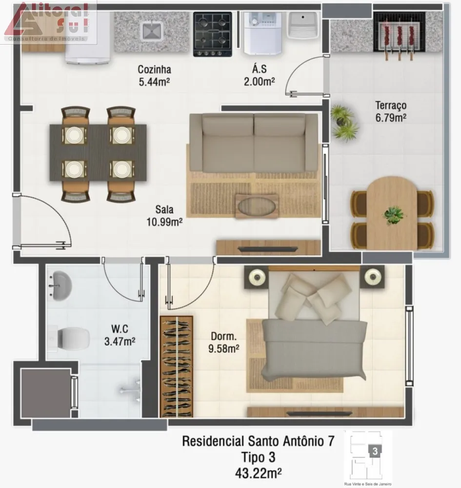 Apartamento, 1 quarto, 43 m² - Foto 11