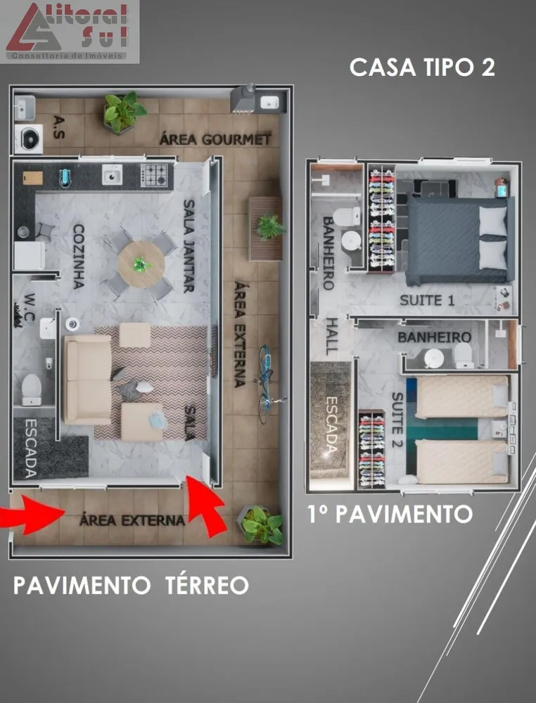 Casa, 2 quartos, 61 m² - Foto 6