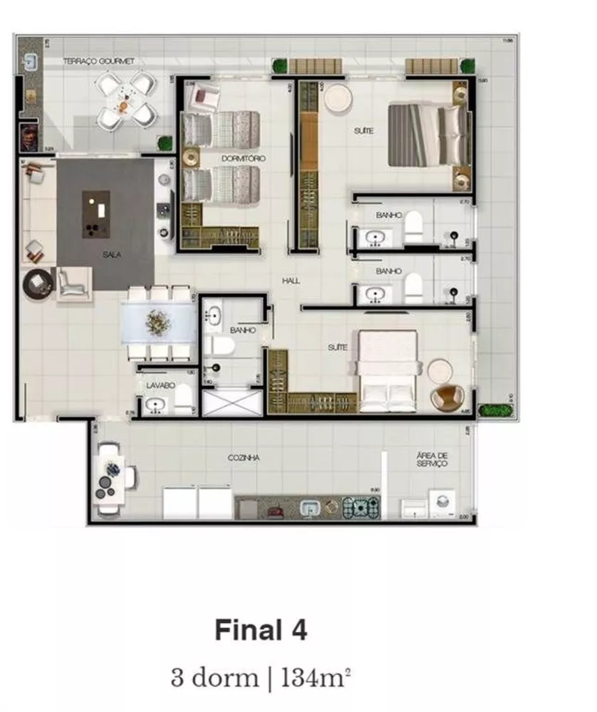 Apartamento, 3 quartos, 134 m² - Foto 17