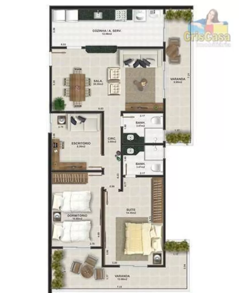 Apartamento, 2 quartos, 98 m² - Foto 2