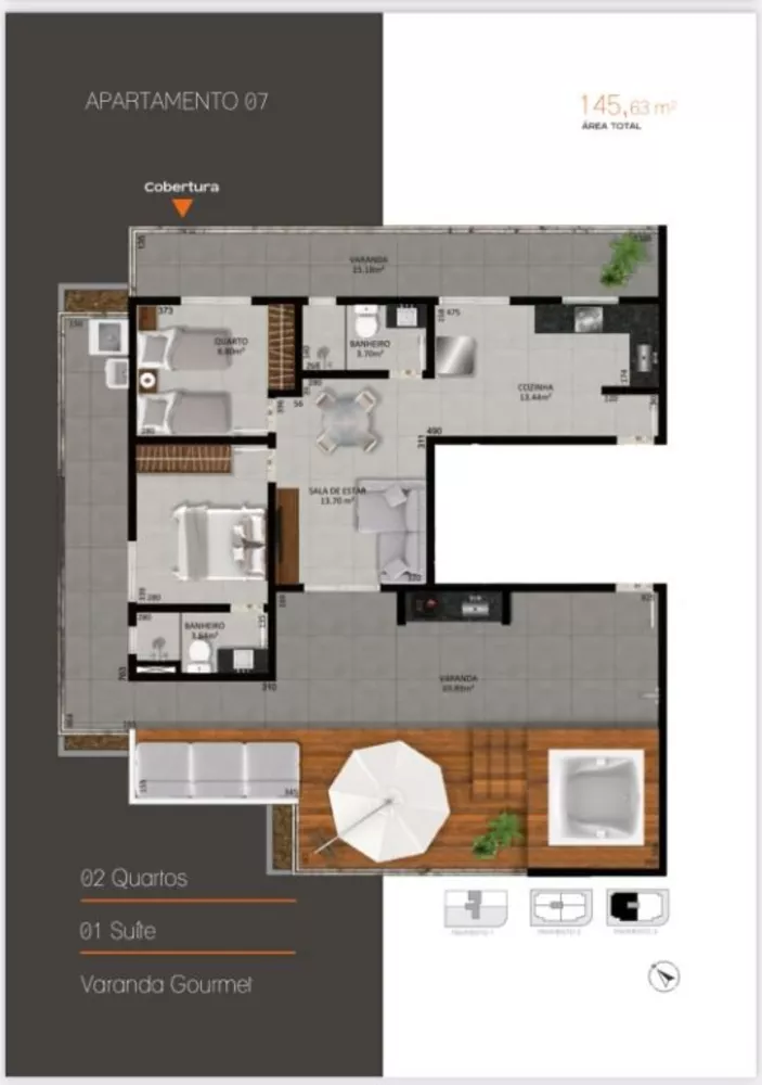 Cobertura, 2 quartos, 145 m² - Foto 4