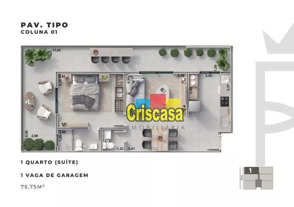 Apartamento, 1 quarto, 75 m² - Foto 11