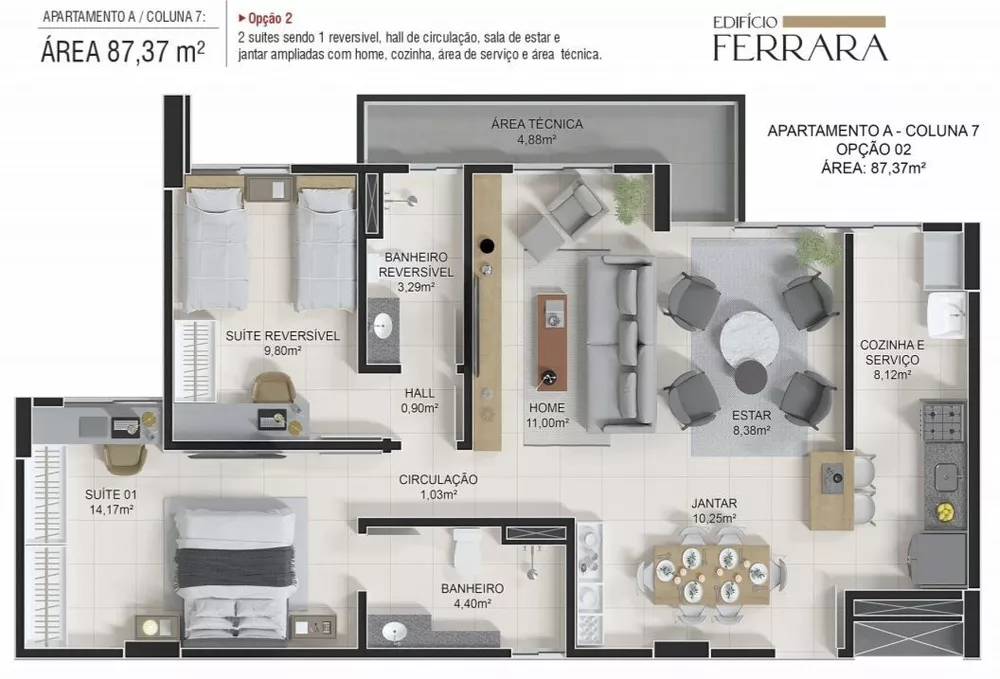 Apartamento, 3 quartos, 71 m² - Foto 3