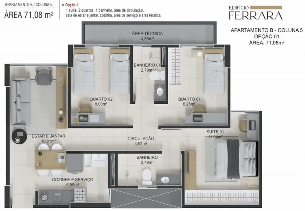 Apartamento, 3 quartos, 71 m² - Foto 14