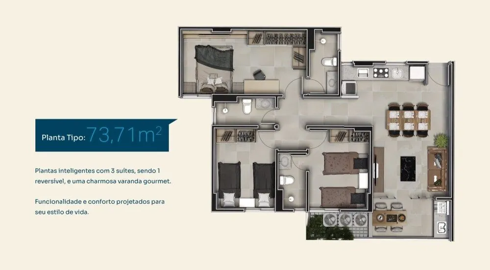 Apartamento, 3 quartos, 73 m² - Foto 13