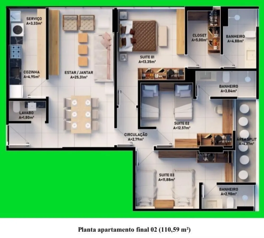 Apartamento, 3 quartos, 110 m² - Foto 20