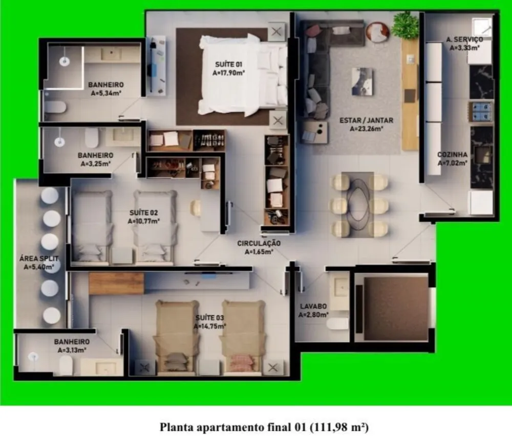 Apartamento, 3 quartos, 110 m² - Foto 19