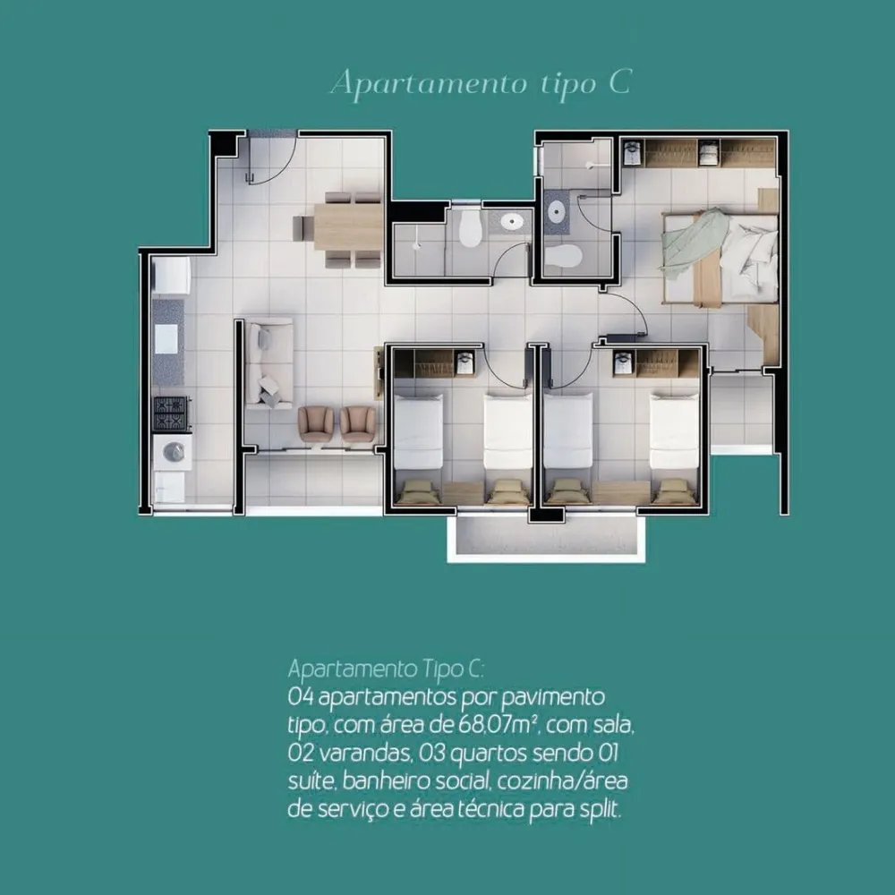 Apartamento, 3 quartos, 68 m² - Foto 13