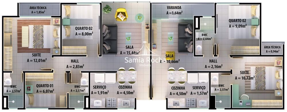 Apartamento, 3 quartos, 66 m² - Foto 11