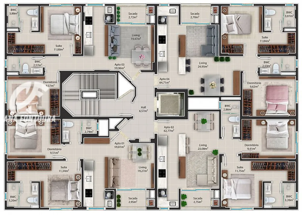 Apartamento, 2 quartos, 63 m² - Foto 9