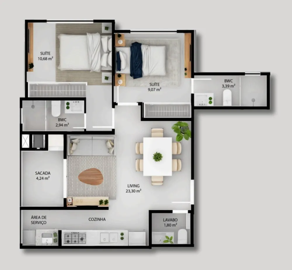 Apartamento, 2 quartos, 61 m² - Foto 4