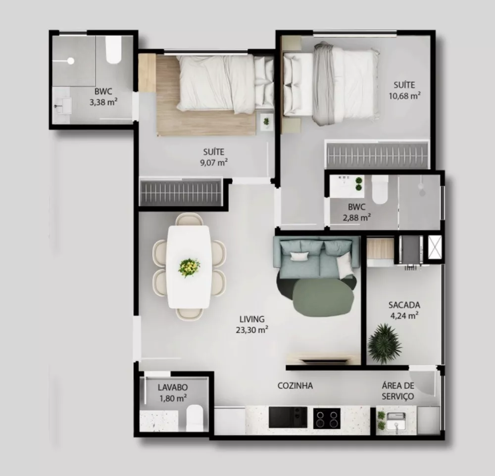 Apartamento, 2 quartos, 61 m² - Foto 8