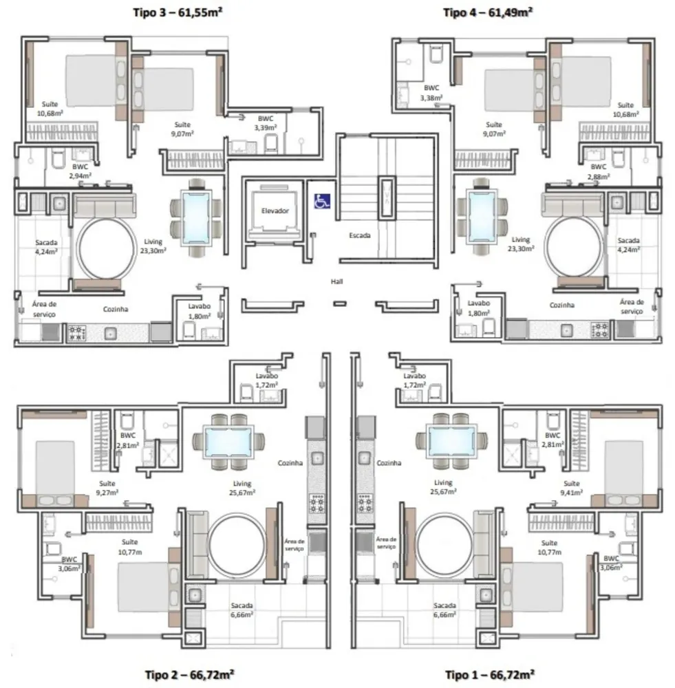 Apartamento, 2 quartos, 61 m² - Foto 3