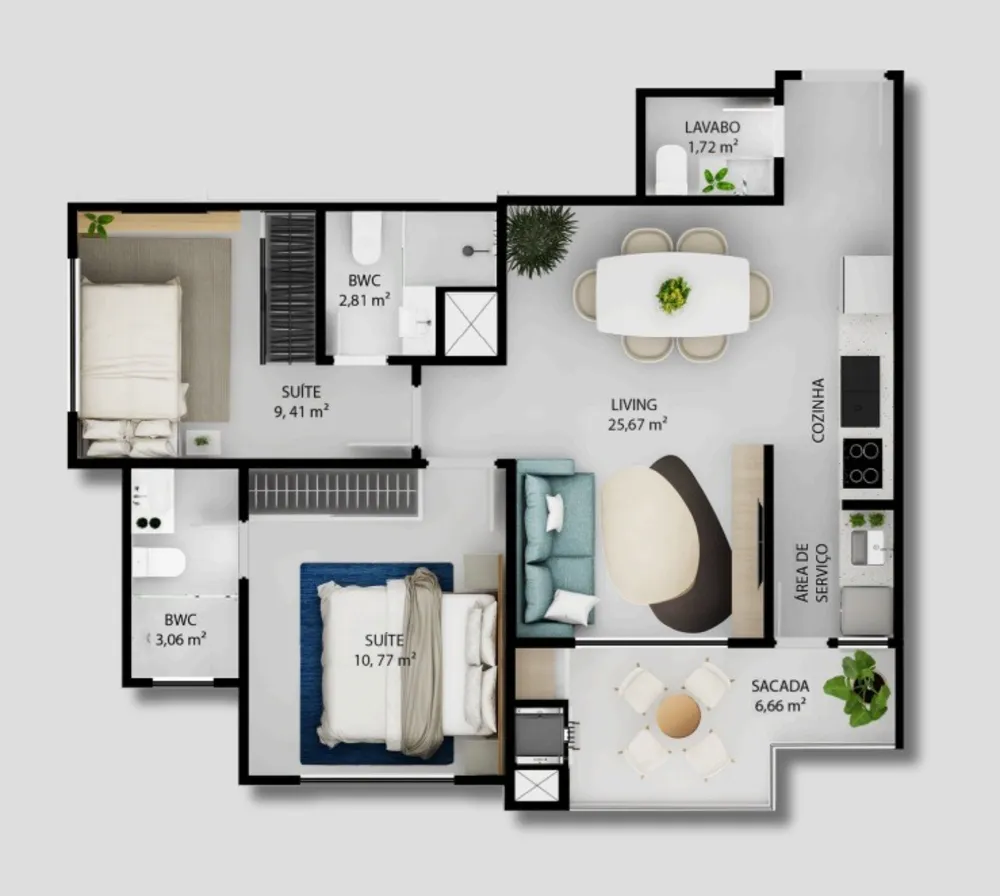 Apartamento, 2 quartos, 61 m² - Foto 9