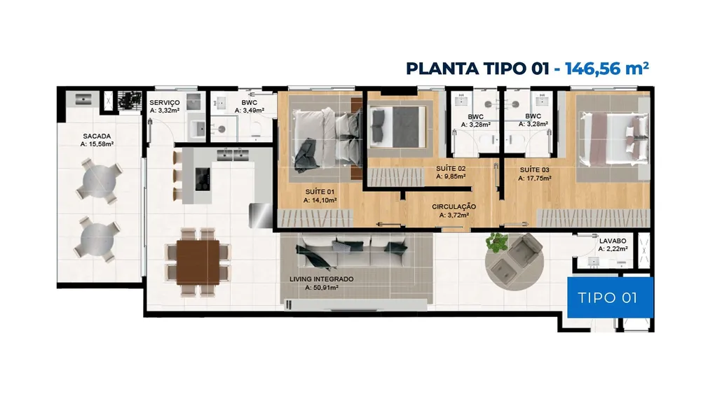 Apartamento, 3 quartos, 130 m² - Foto 7