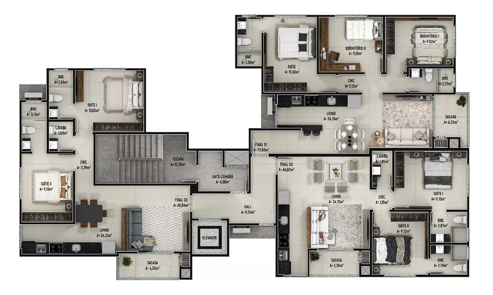 Apartamento, 2 quartos, 68 m² - Foto 1