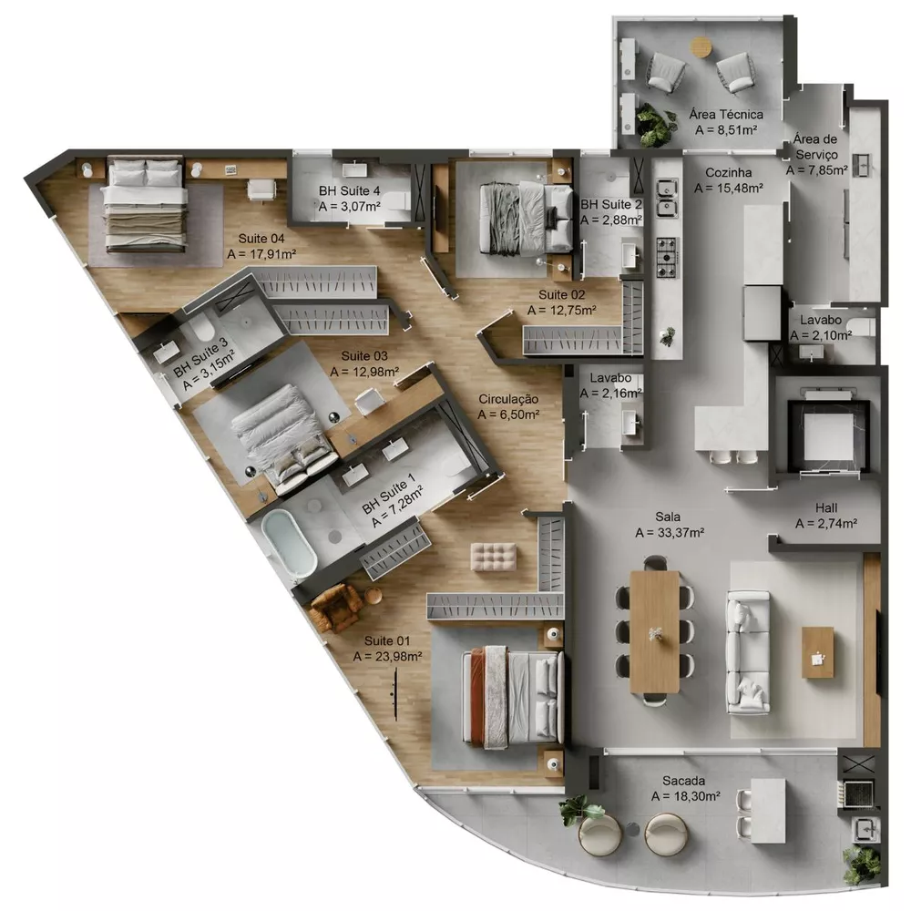 Apartamento, 4 quartos, 187 m² - Foto 4