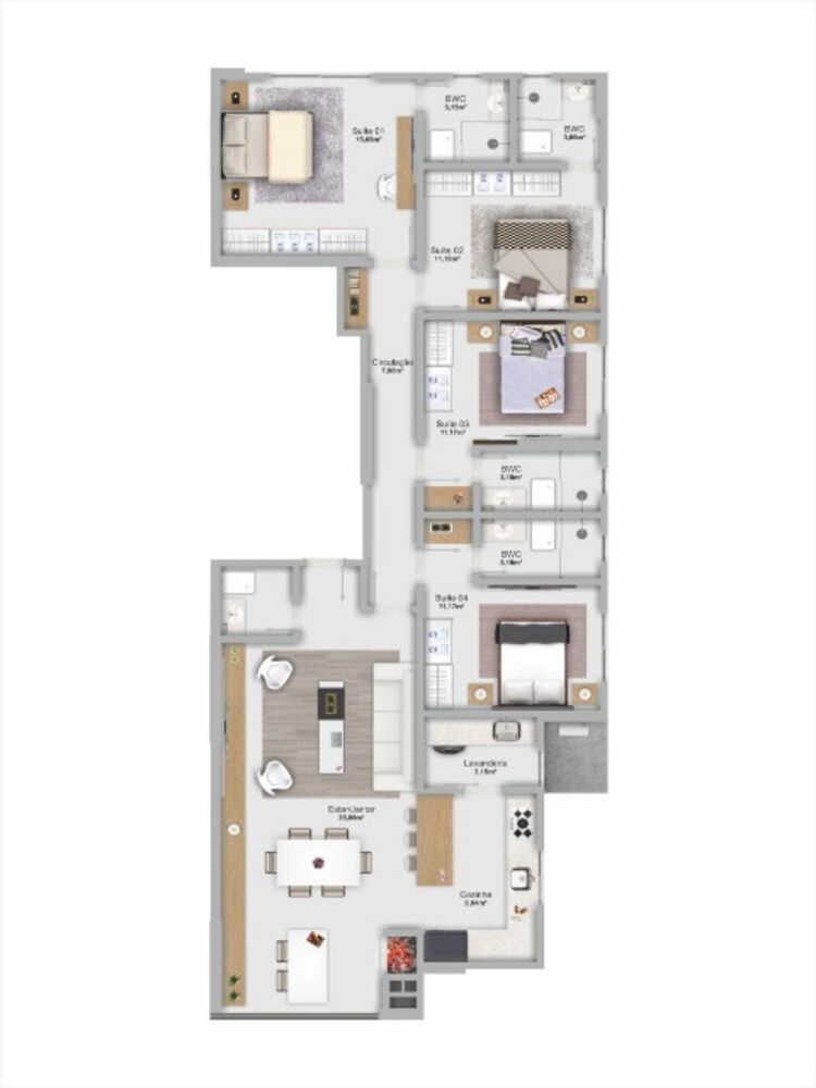 Apartamento, 4 quartos, 135 m² - Foto 2