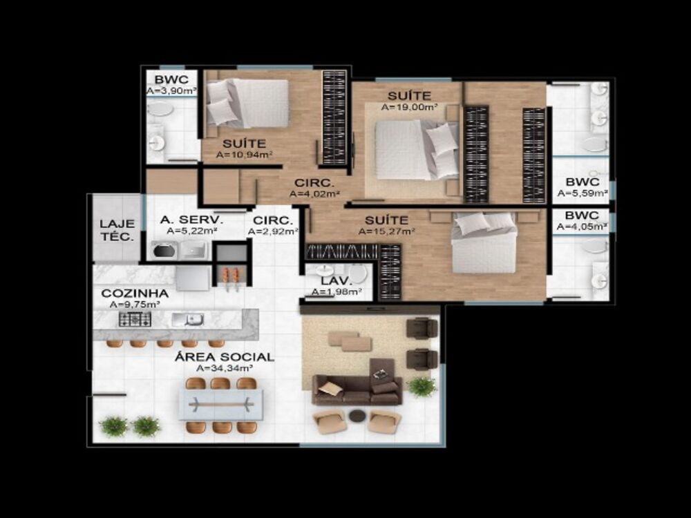 Apartamento, 3 quartos, 136 m² - Foto 9