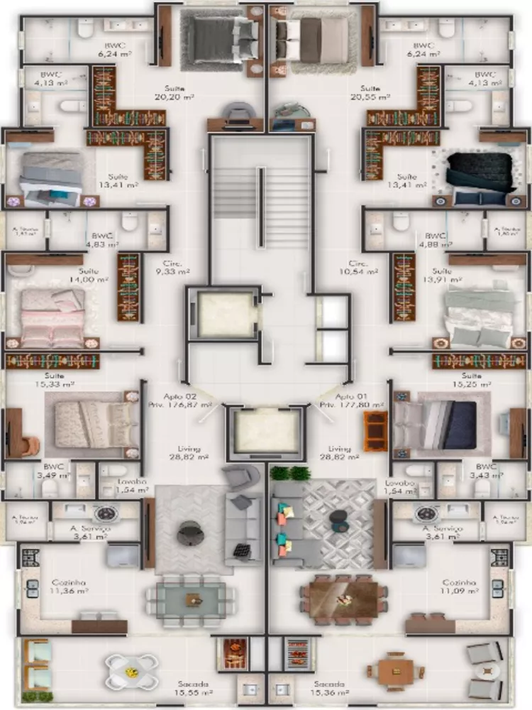 Apartamento, 4 quartos, 177 m² - Foto 2