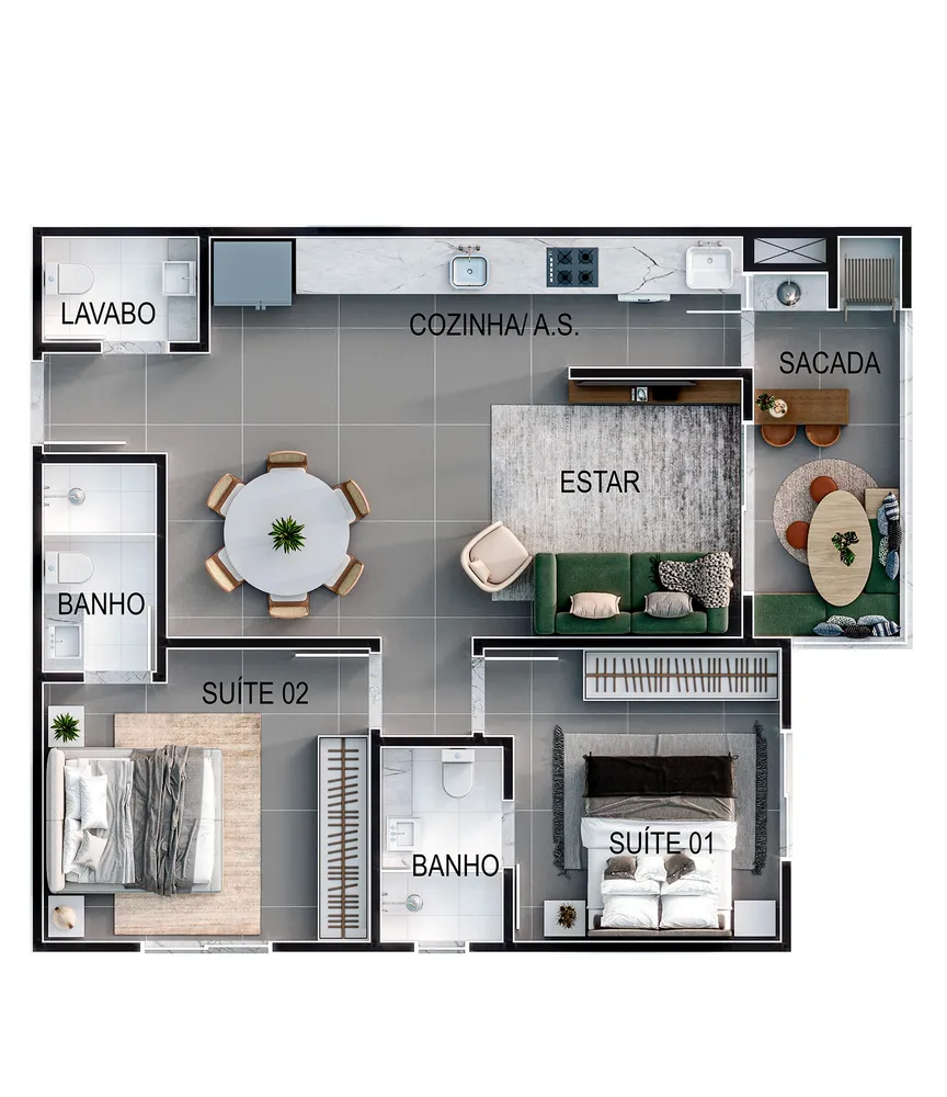 Apartamento, 2 quartos, 75 m² - Foto 8