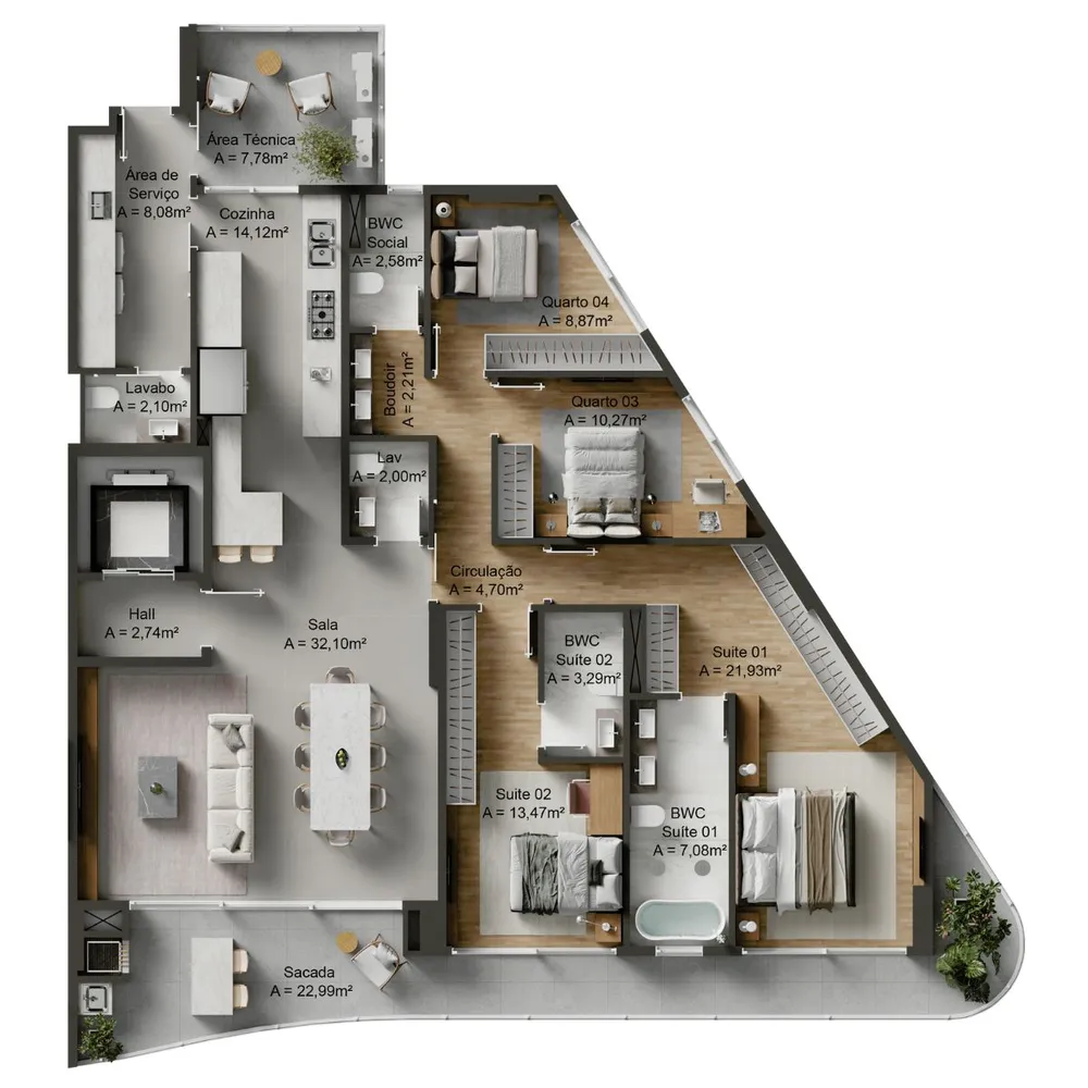 Apartamento, 2 quartos, 186 m² - Foto 12