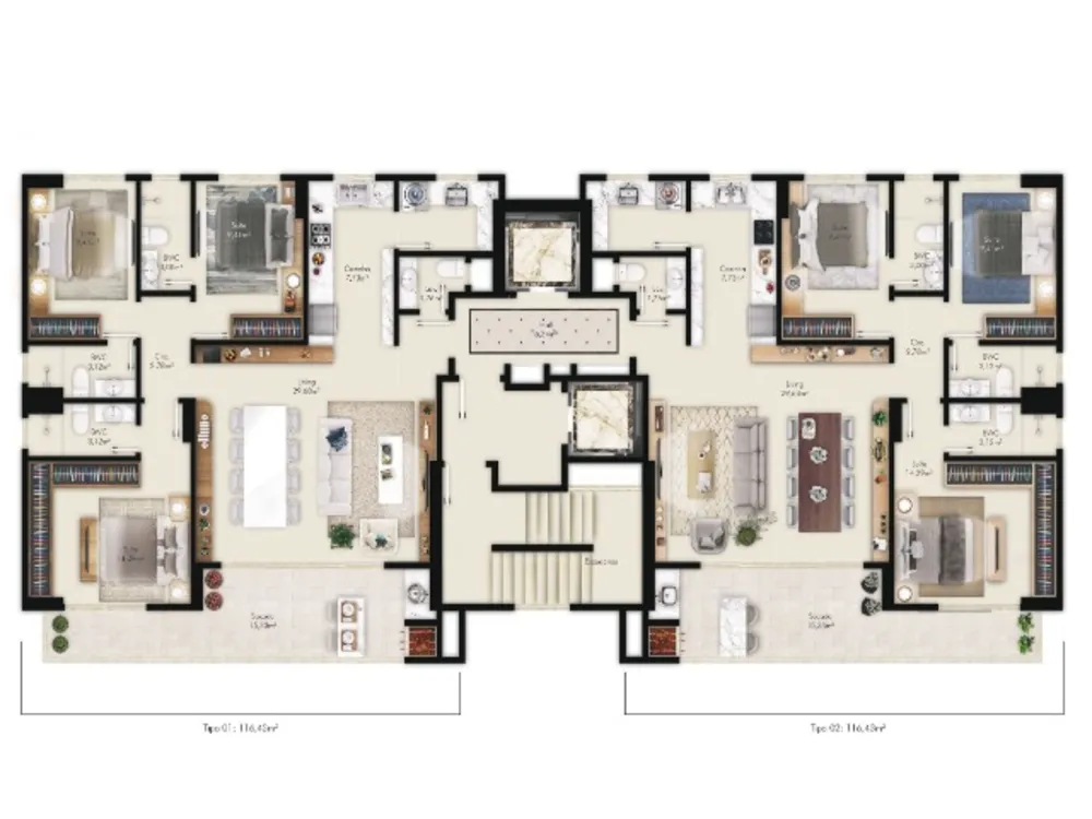 Apartamento, 3 quartos, 116 m² - Foto 3
