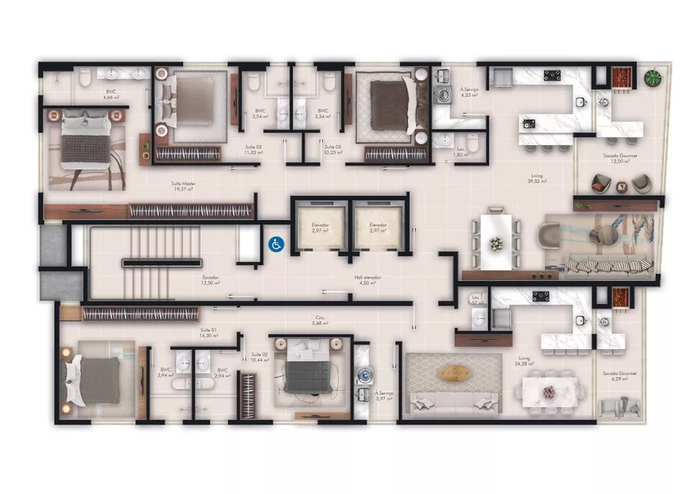 Apartamento, 3 quartos, 124 m² - Foto 8
