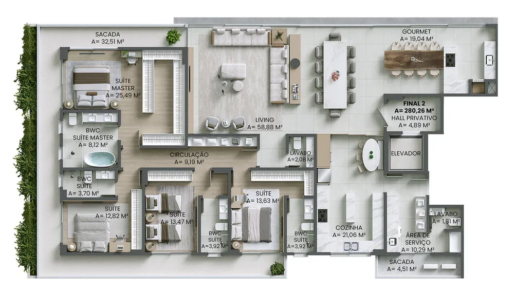 Apartamento, 4 quartos, 280 m² - Foto 1