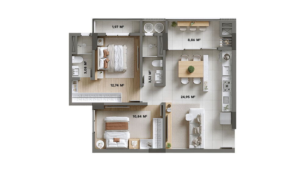 Apartamento, 2 quartos, 69 m² - Foto 12