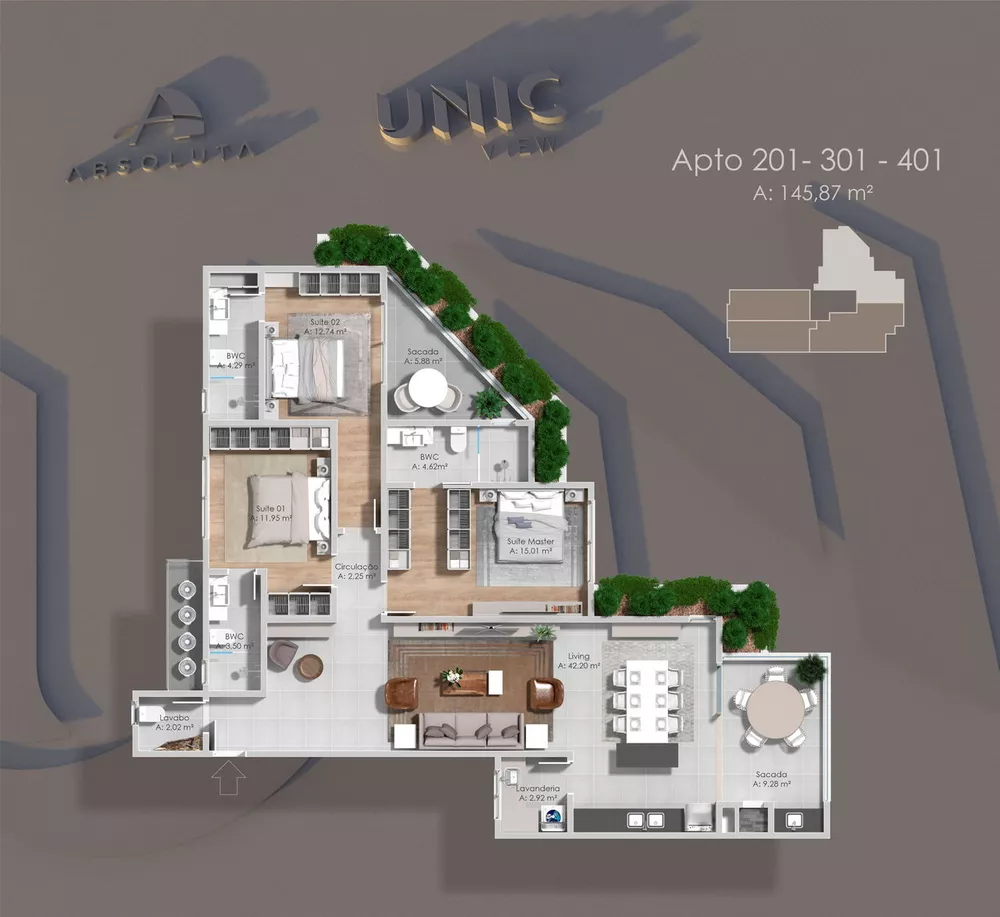 Apartamento, 3 quartos, 168 m² - Foto 3