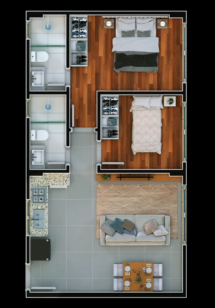 Apartamento, 2 quartos, 53 m² - Foto 2