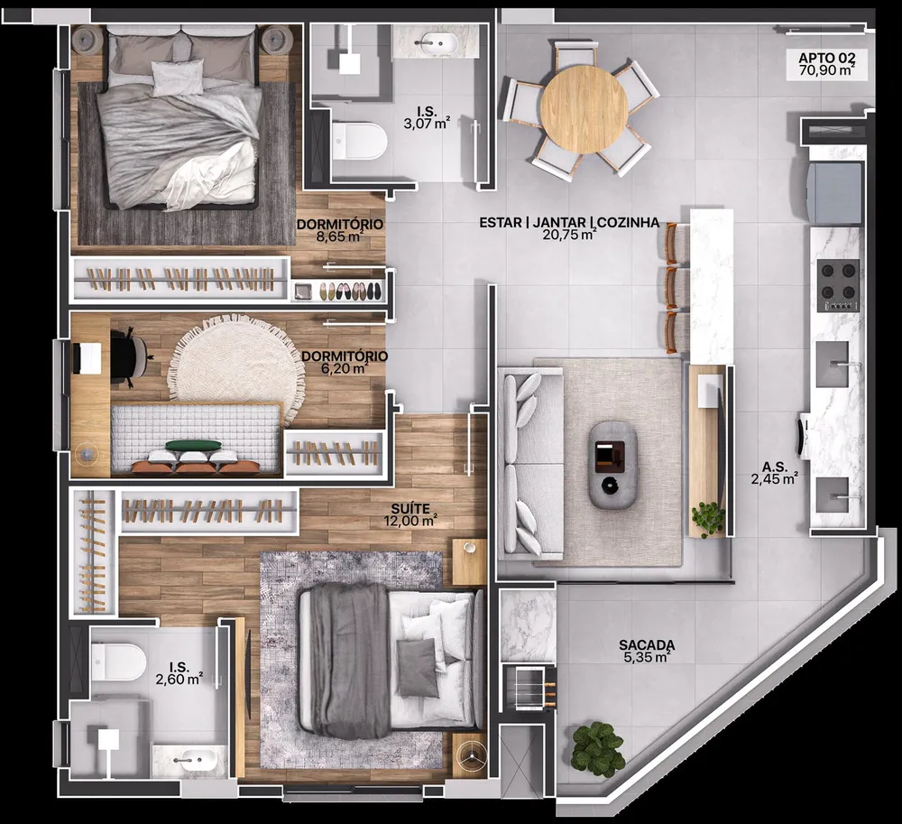 Apartamento, 2 quartos, 65 m² - Foto 10