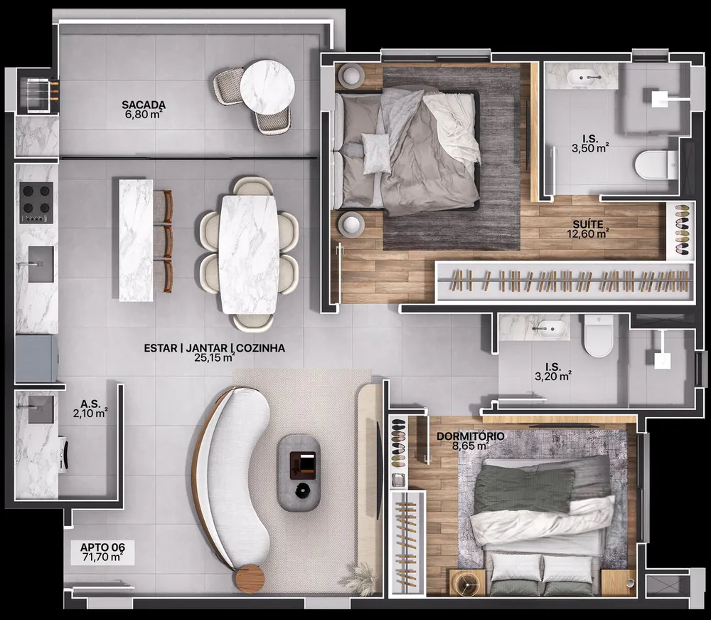 Apartamento, 2 quartos, 65 m² - Foto 12