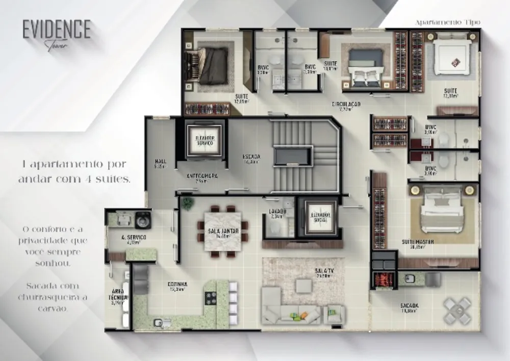 Apartamento, 4 quartos, 175 m² - Foto 2